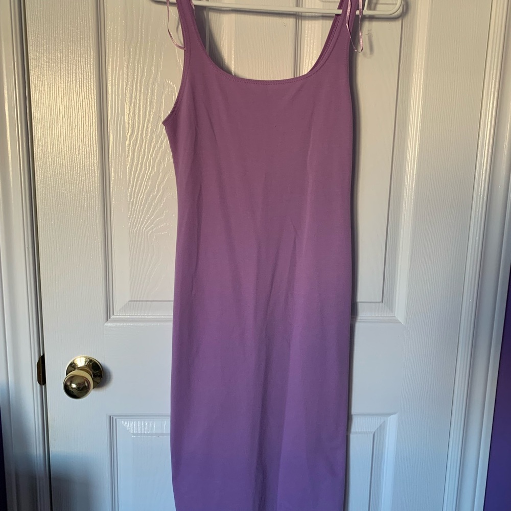 Lilac, tight maxi dress